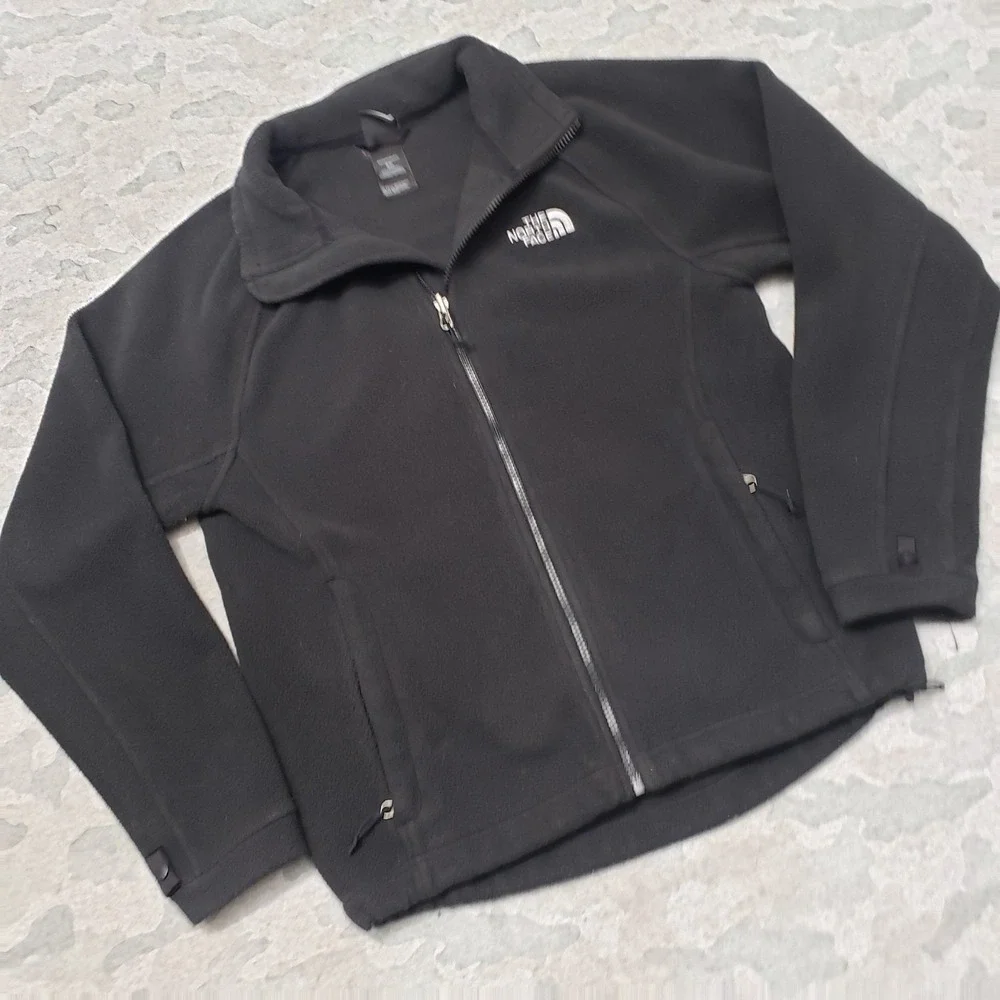 The North Face Sweatshirt Mens‎ Small Black Fleece Full Zip Pockets Outdoors